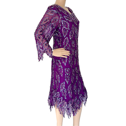 Carina-Purple-Silk-Evening-Dress-with-Scarf-style-sleeves-and-Hem_-Beads_-Sequins.-Shop-eBargiansAndDeals.com