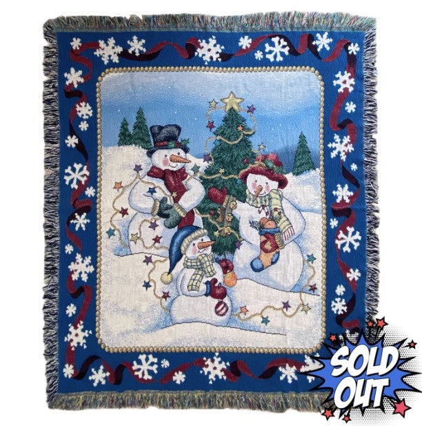 Christmas Holiday Tapestry Throw Blanket