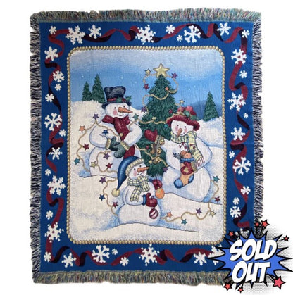 Christmas Holiday Tapestry Throw Blanket