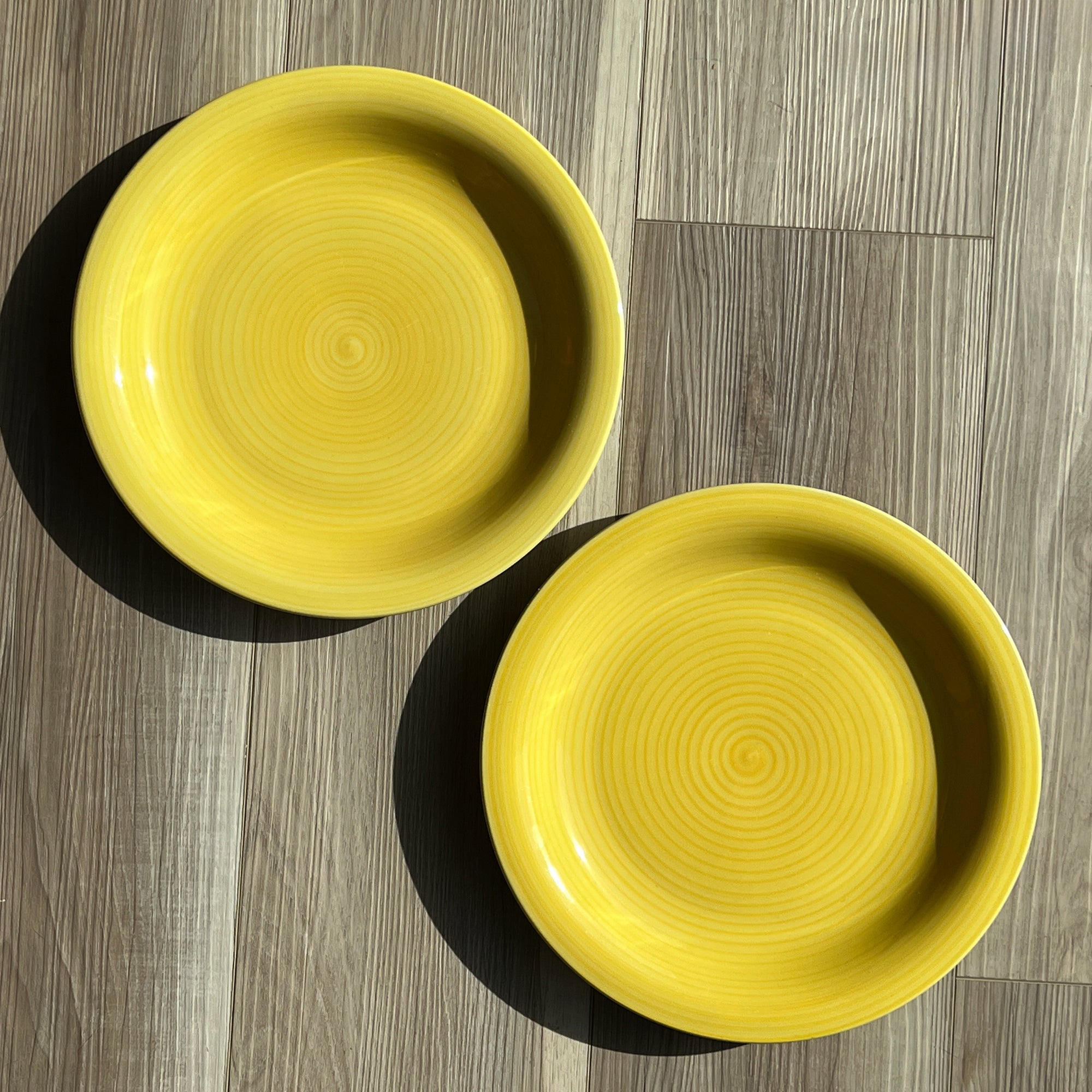 Citrus Grove Yellow Swirl China Dinnerware Dinner and Salad Plates eBargainsAndDeals Vintage Store