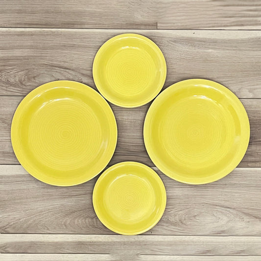 Citrus-Grove-Yellow-Swirl-Plates.-Set-of-4.--Shop-eBargainsAndDeals.com