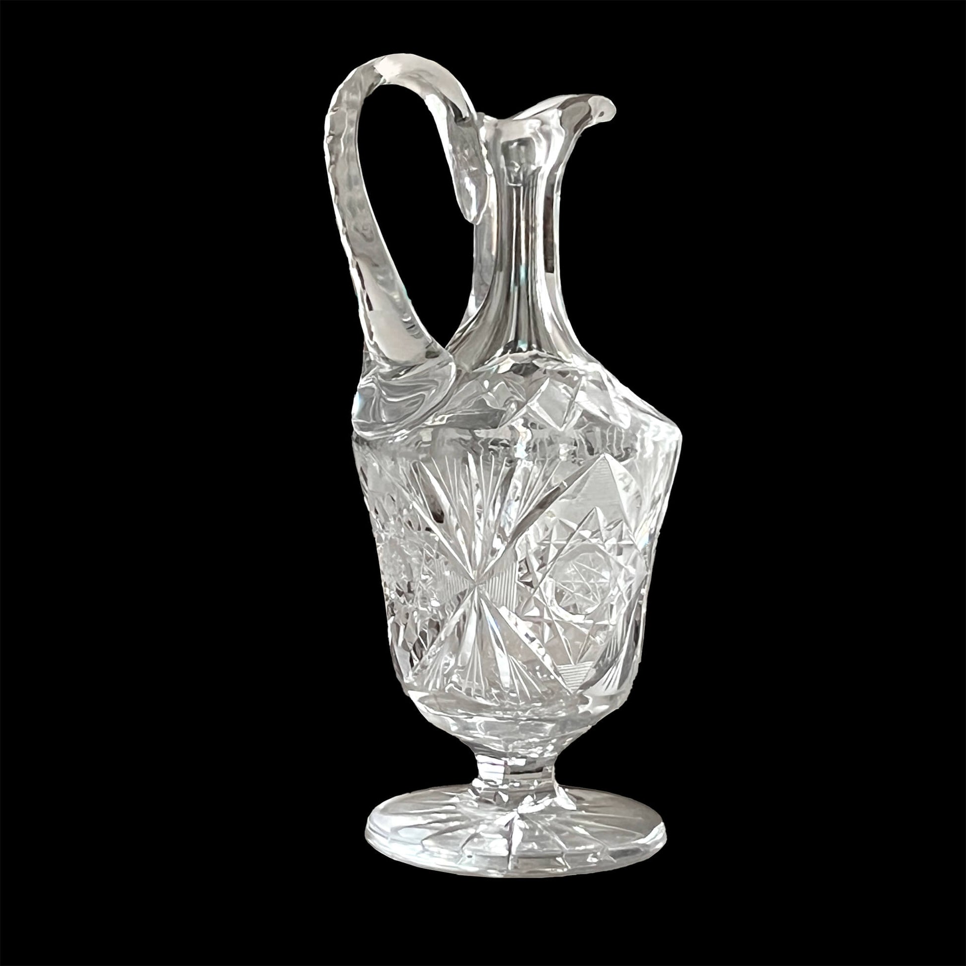 Clear-Lead-Crystal-Water-Antique Water-Pitcher-by-Libbey.-