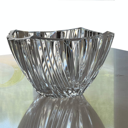 Clear Led Crystal Glass fluted serving bowl