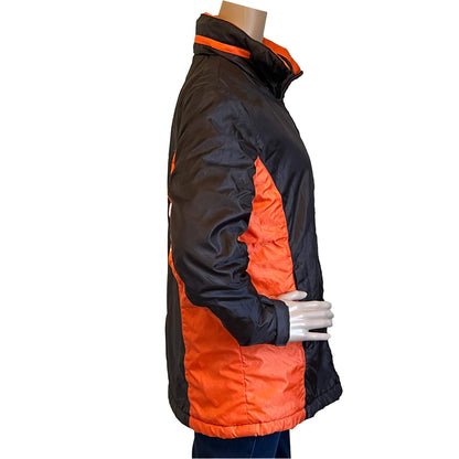 Cleveland-Browns-Women's-Brown-and-Orange-Full-Zip-Jacket.-Side-view.