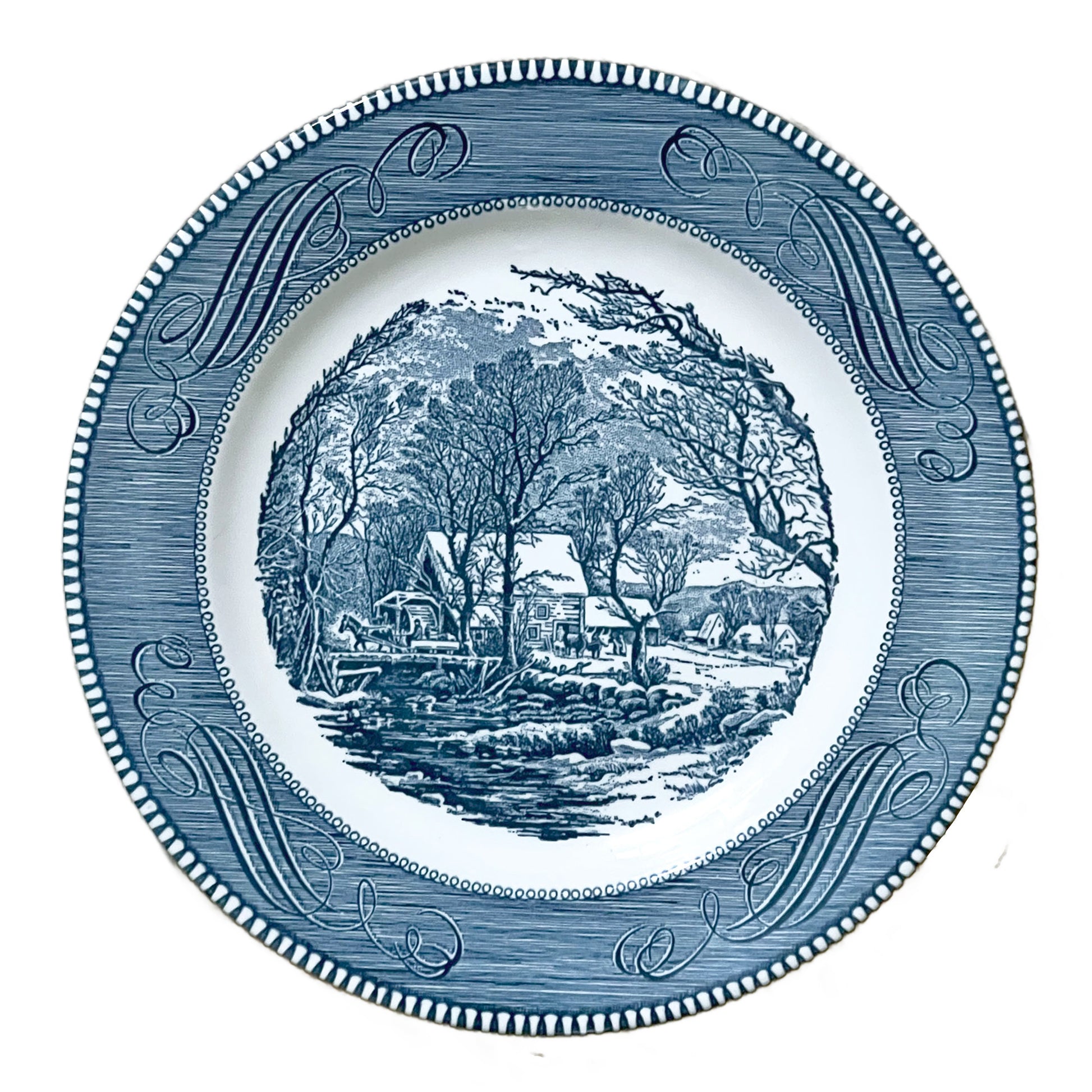 Currier-Ives-The-Old-Grist-Mill-Dinner-Plates.-Shop-eBargainsAndDeals.com