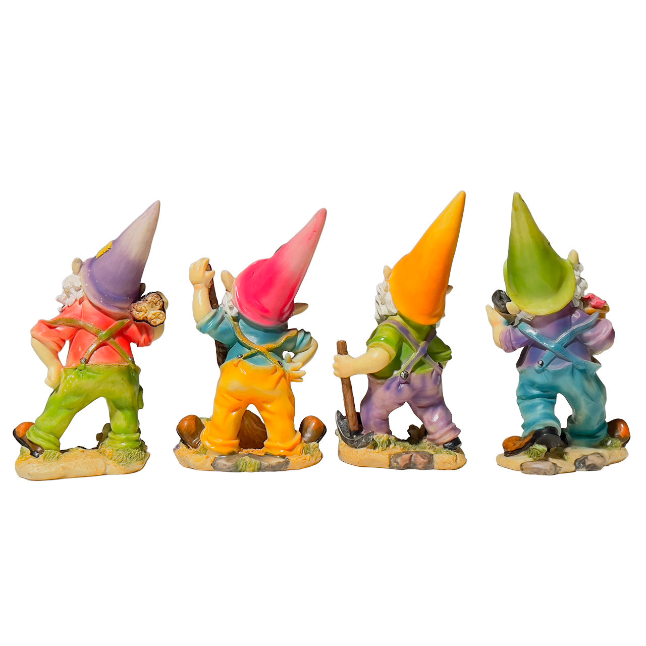 Elves, Gnomes, Dwarfs Resin Figurines -8-in - Set of 4 Holiday & Seasonal Decor