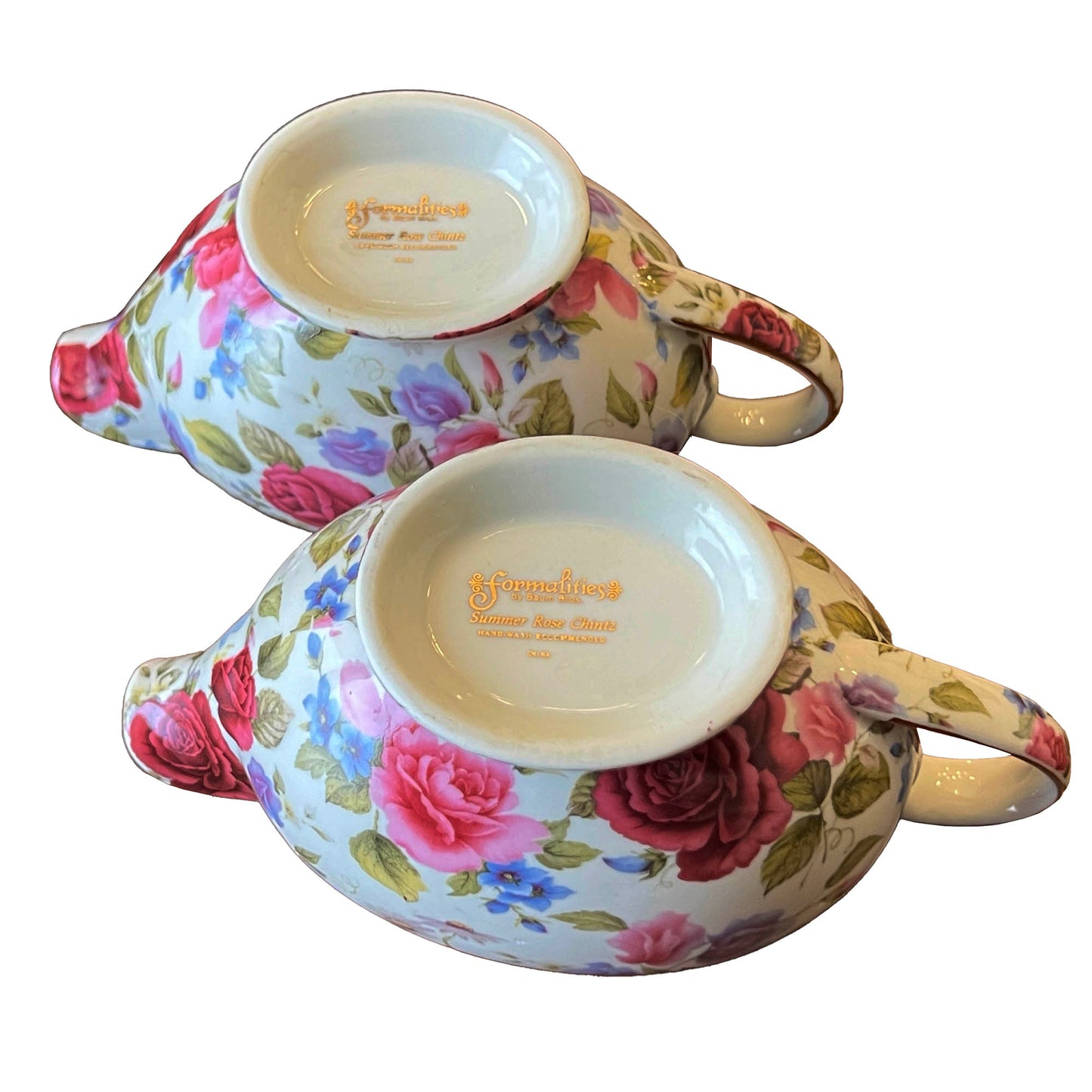 Formalities-Summer-Rose-Chintz-Gravy-Boats.-Bottom-view-showing-brand-name