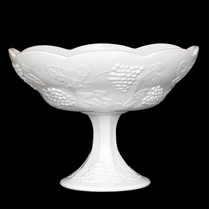 Grape-and-Leaf-Milk-Glass-Pedestal-Serving-Bowl-by-Colony.-Shop-eBargainsAndDeals.com
