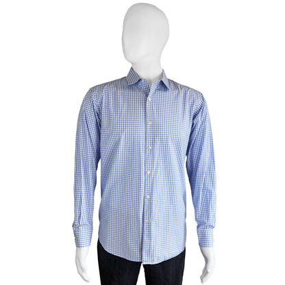 Hart-Schaffner-Marx-Blue-Checkered-Shirt-Large.-