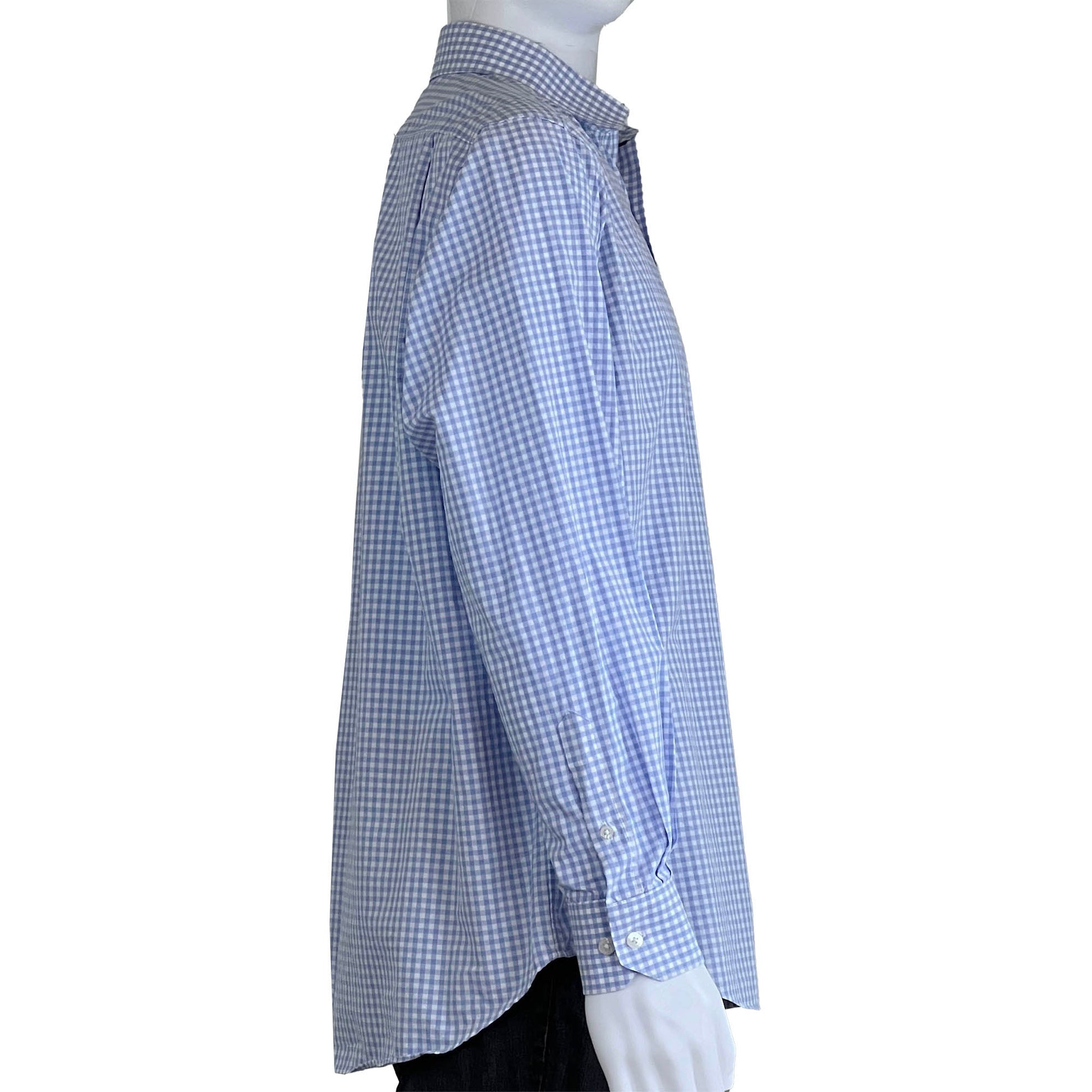 Hart-Schaffner-Marx-Blue-Checkered-Shirt-Large.-SideView.-Shop-eBargainsAndDeals.com