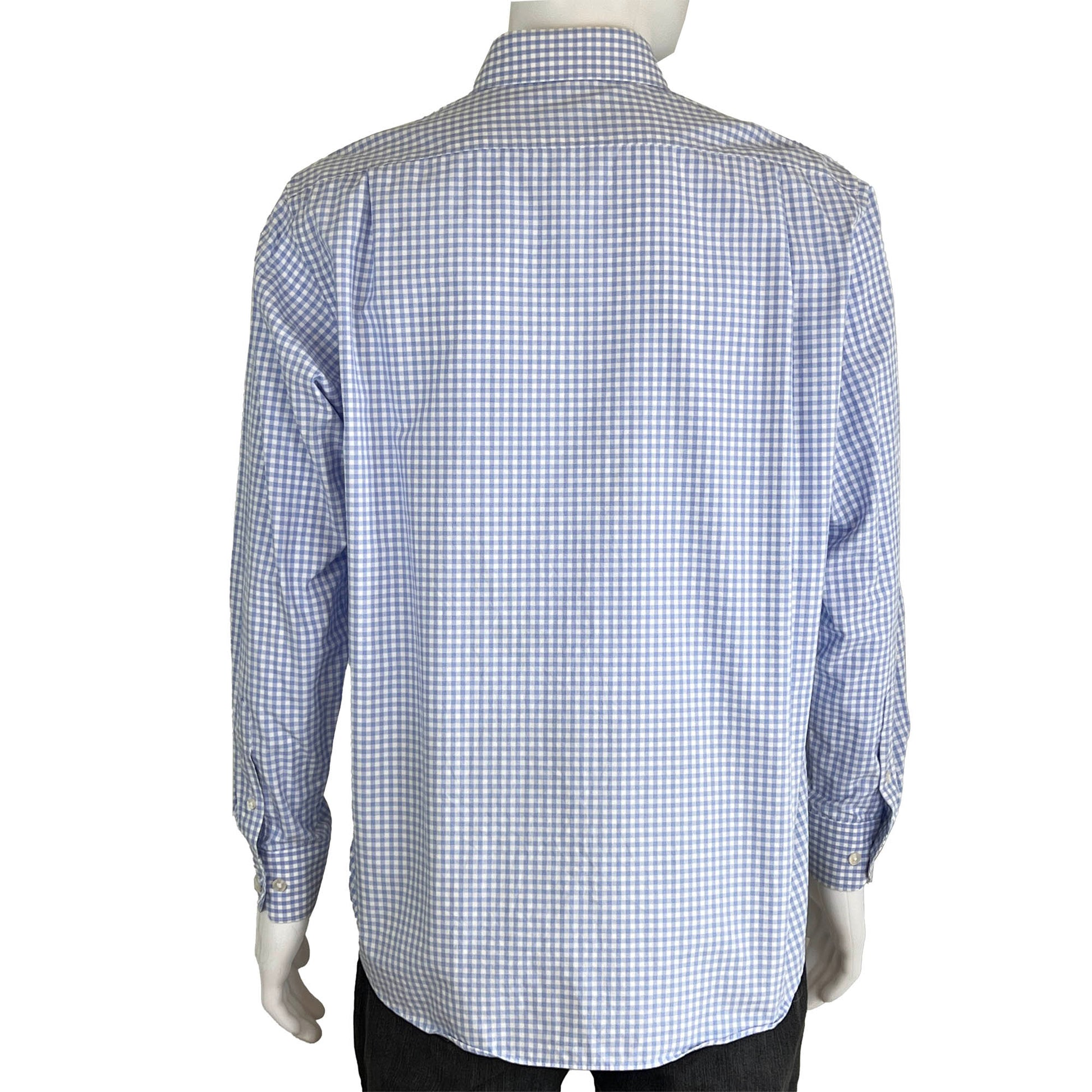 Hart-Schnaffer-Marx-Mens-Blue-White-Check-Sport-Shirt.-Shop-eBargainsAndDeals.com