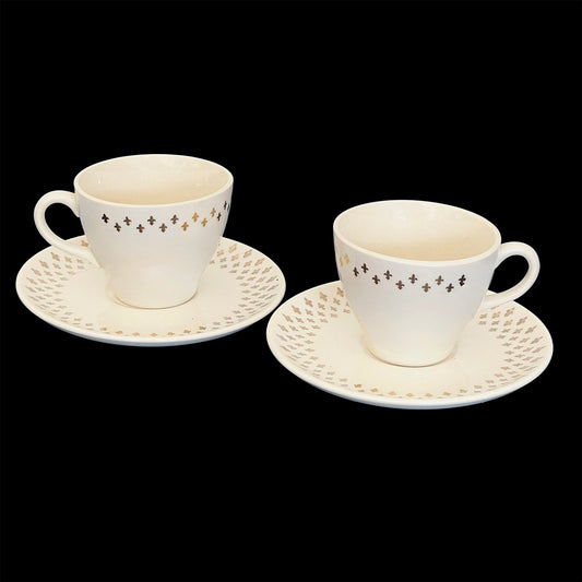 Homer-Loughlin-Golden-Wheat-Cup-Saucer-sets.-Fleur-de-Lis.-Shop-eBargainsAndDeals.com