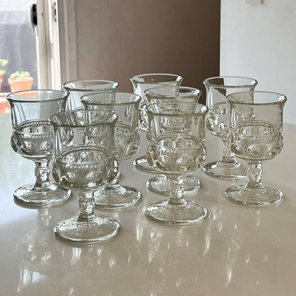 Kings Crown Clear Thumbprint Water Goblets. Tiffin-Franciscan 4-8pcs