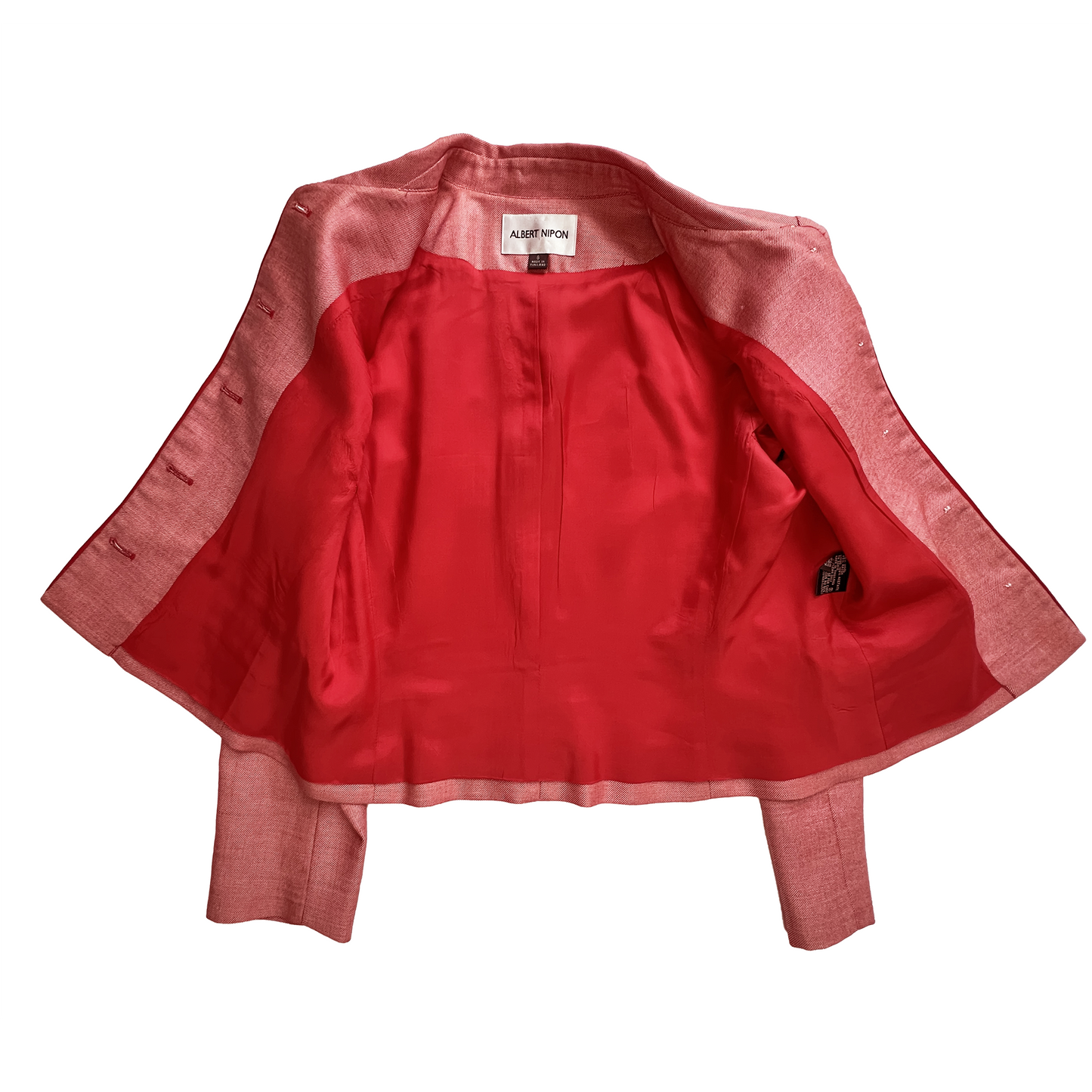 Interior-view-of-Albert-Nipon-Red-Skirt-Suit-Jacket- Lining