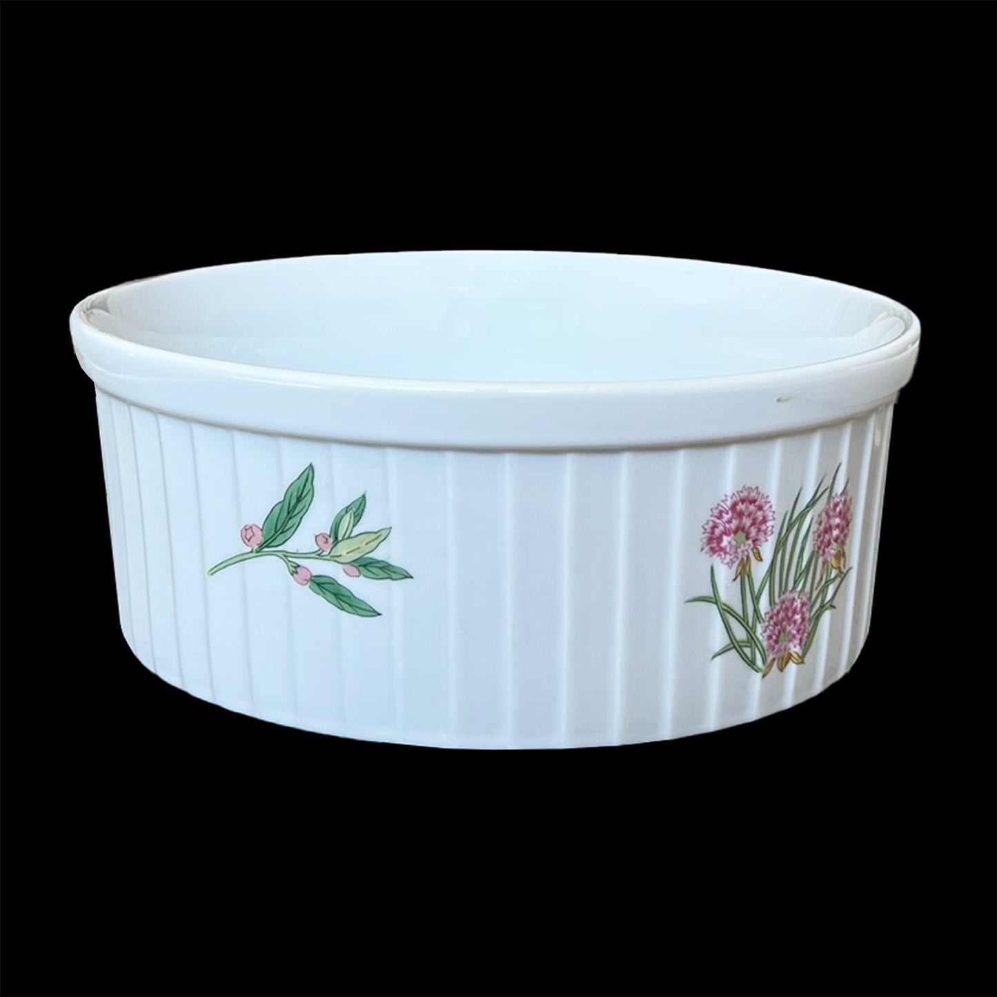 JSC-Herbs-Spices-Casserole-by-Shafford.-White-Green-Porcelain.-Side-view--Shop-eBargainsAndDeals.com