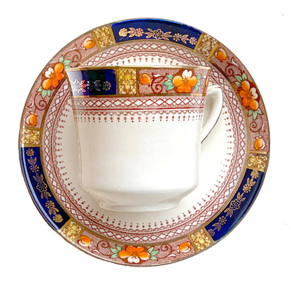 J_G-Meakin-Cobalt-Blue-and-Brown-Floral-Cups-and-Saucers.