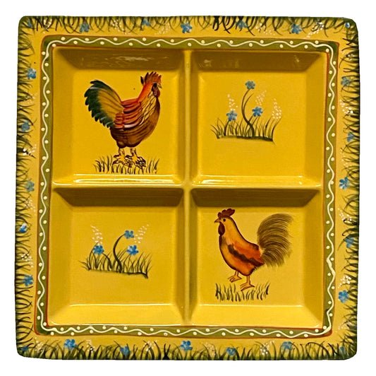 Jay-Imports-new-yellow-gold-ceramic-sectioned-rooster-serving-plate.jpg