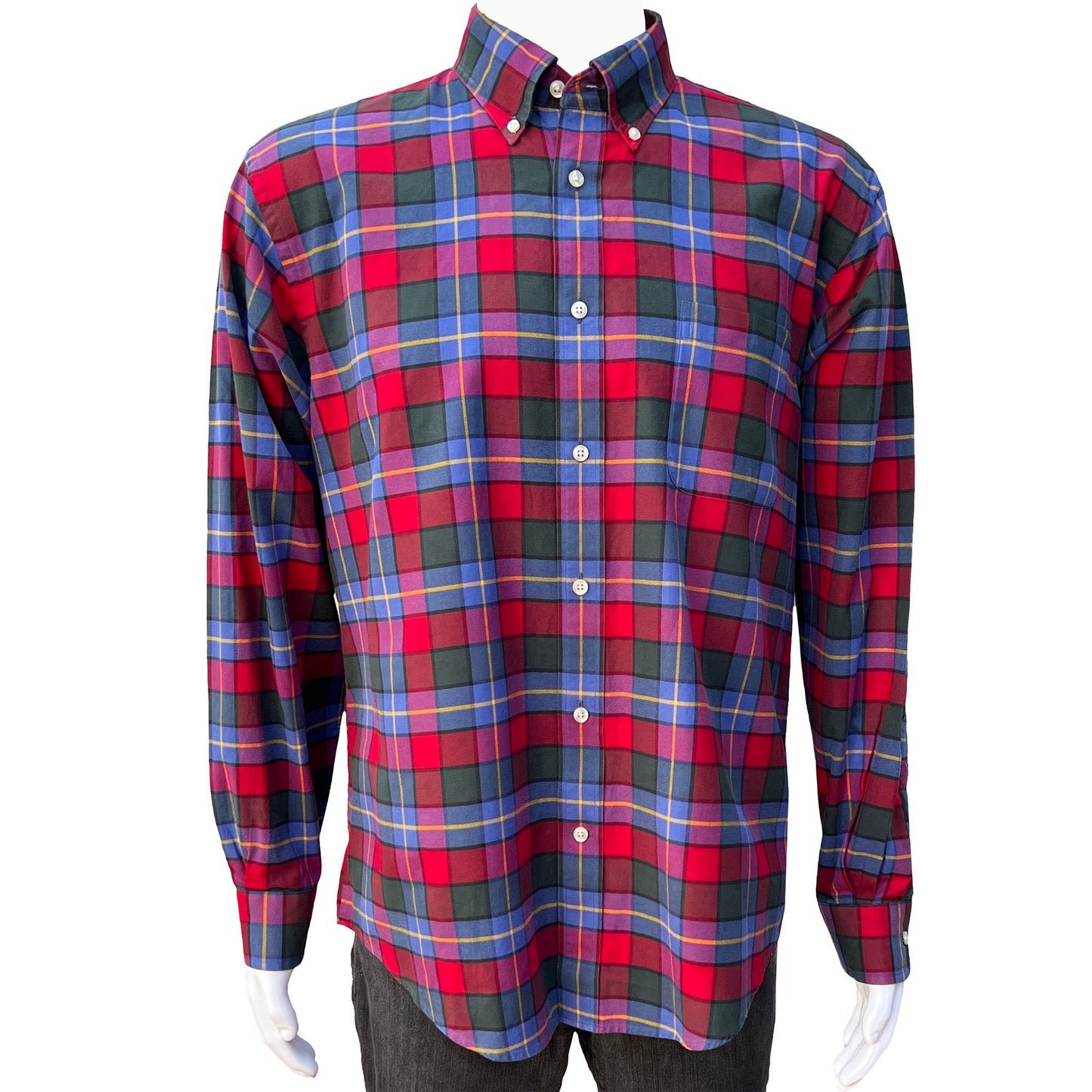 Lands'-End-Red-and-Blue-Plaid-Shirt