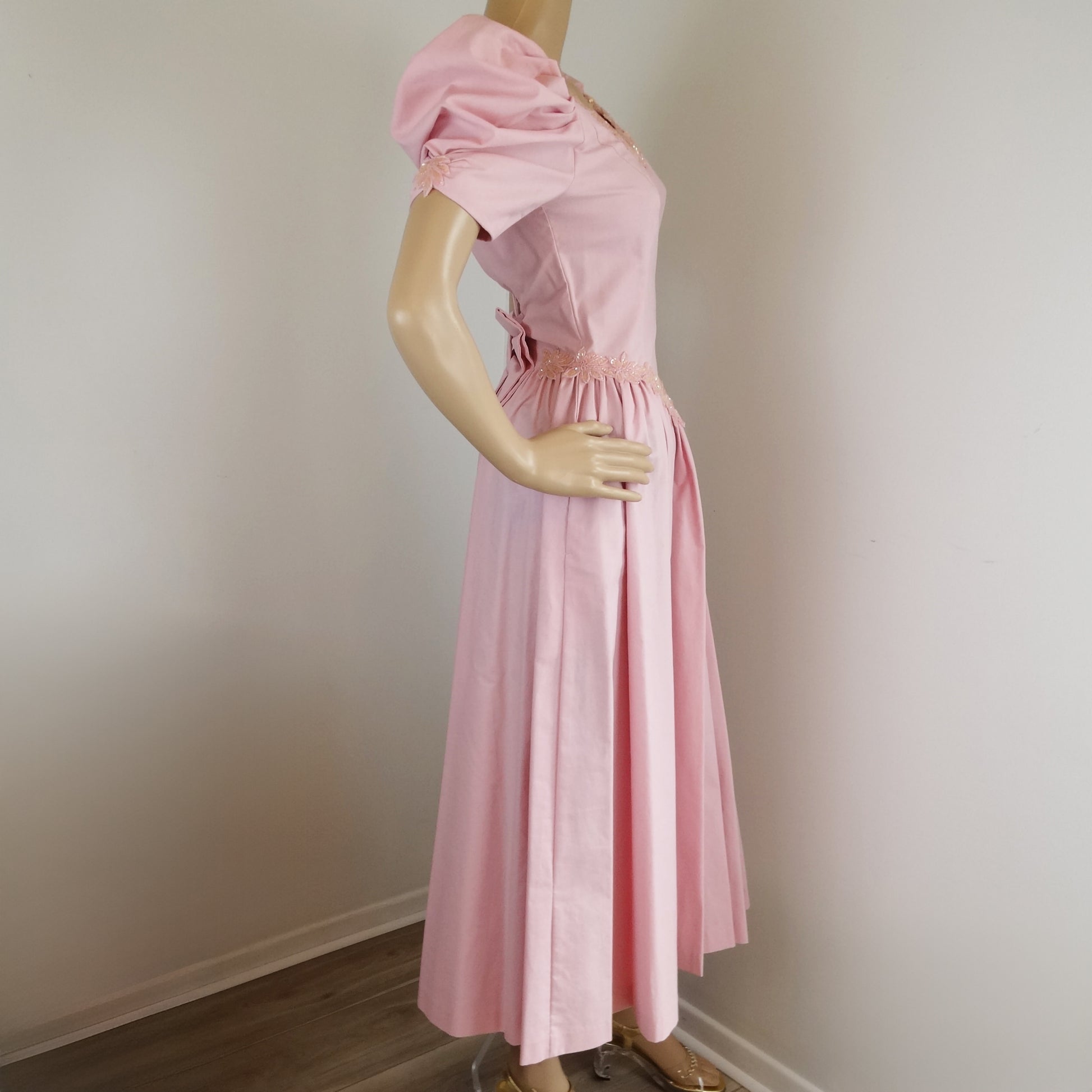 Laura-Ashley-Pink-Bridesmaid-Dress-Side-view.-Shop-eBargainsAndDeals.com