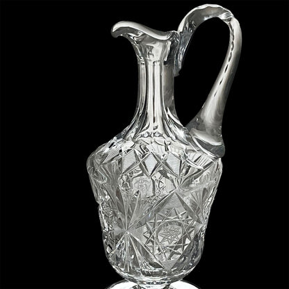 Libbey-American-Brilliant-Lead-Crystal-Pitcher-with-High-Handle.