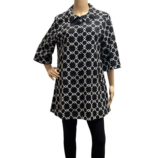 Luii-Women_s-Black_-White_-Embroidered-Jacket.-Front-view.-Shop-eBargainsAndDeals.com