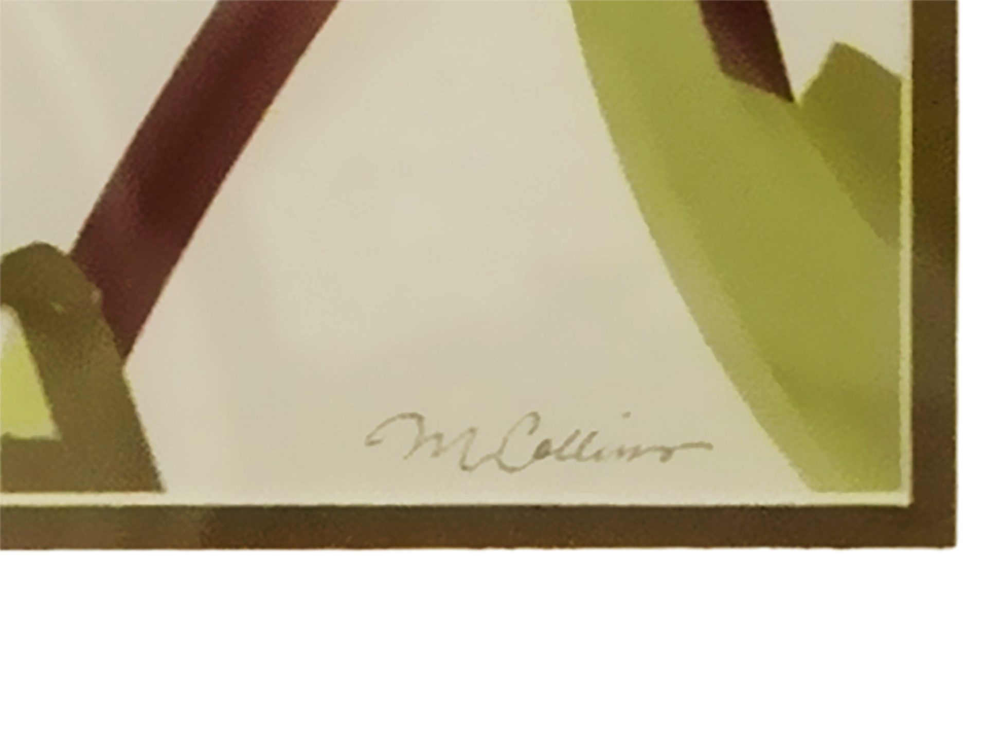 Artist M. Collins signature shown at the bottom right corner of a print.