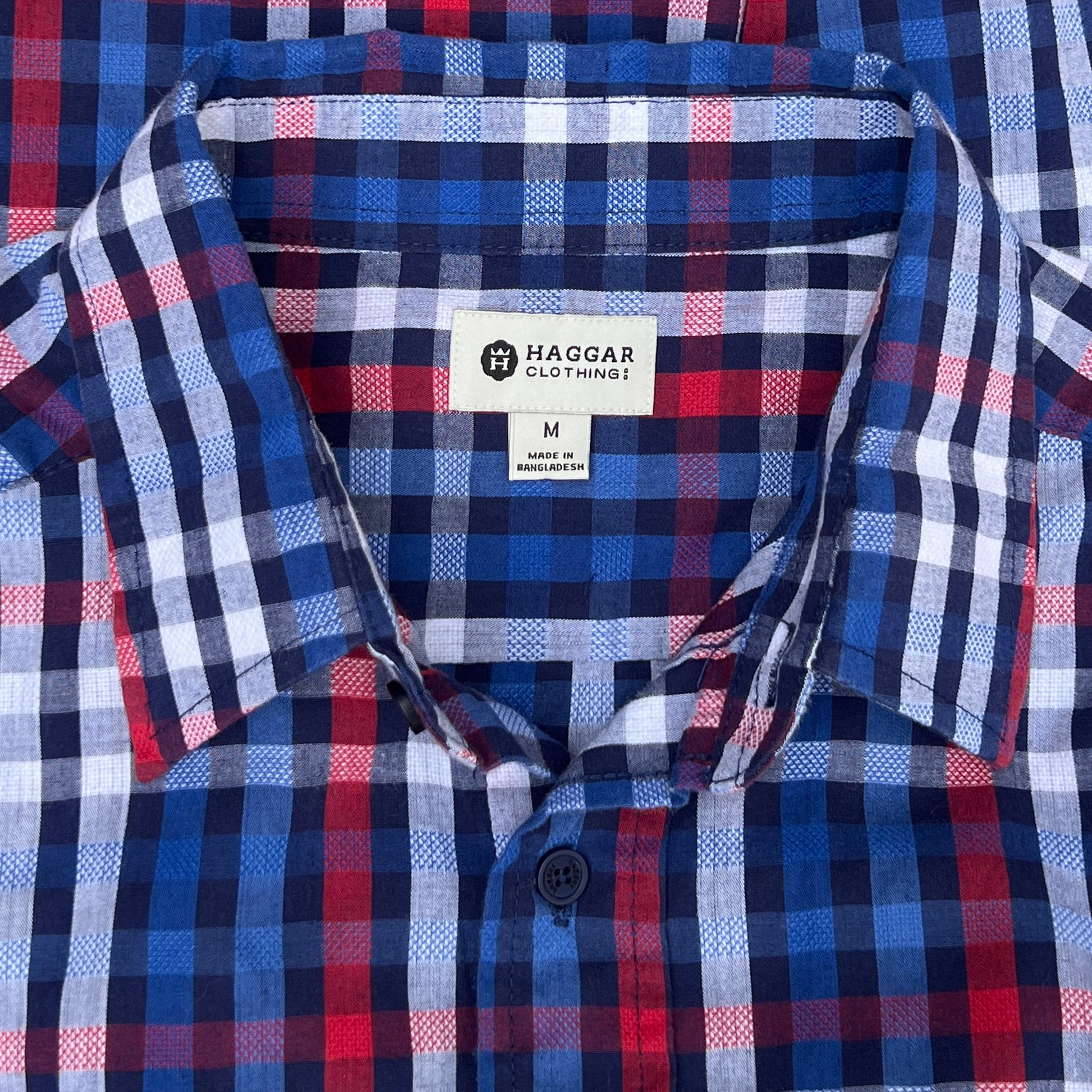 Haggar-Logo-on-plaid-shirt