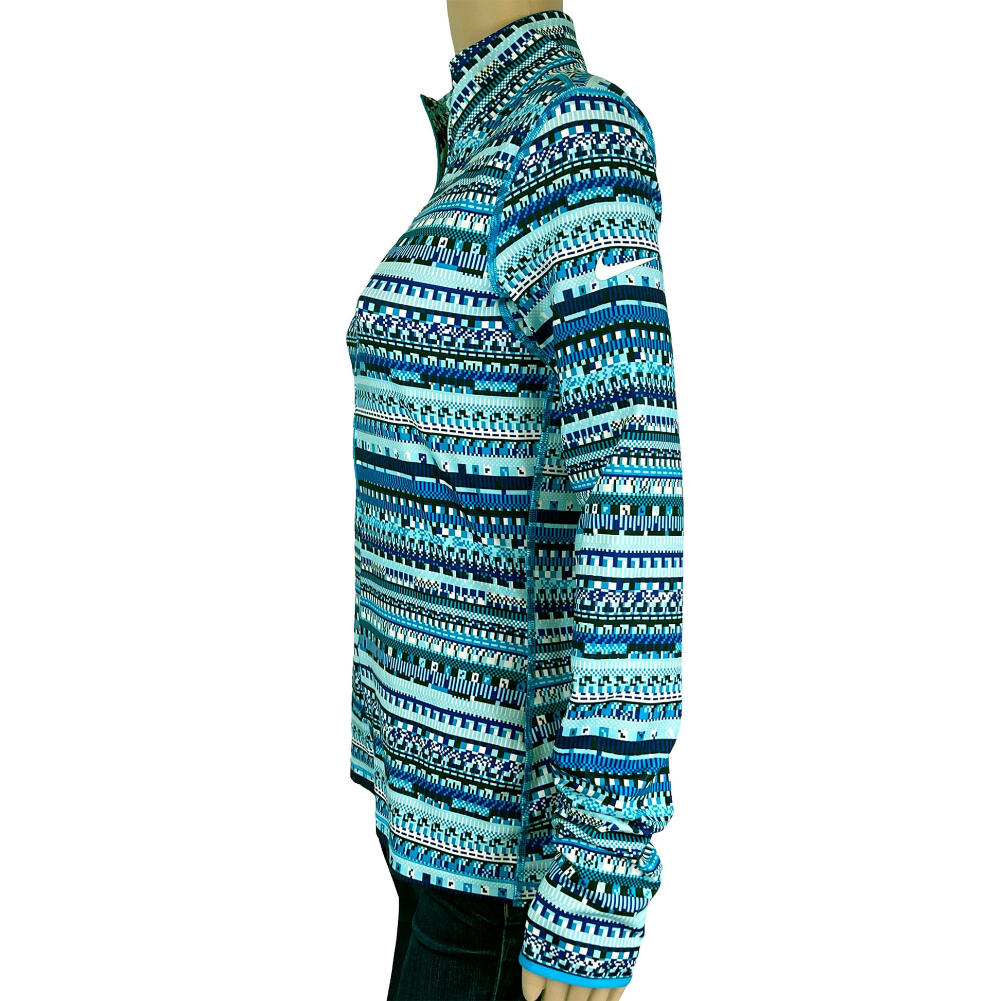 Nike-Dri-Fit-Striped-Mock-Neck-Half-Zip-Top