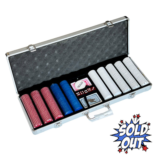 500 pcs Poker Chipset, Aluminum Carrying Case, Locks and Keys