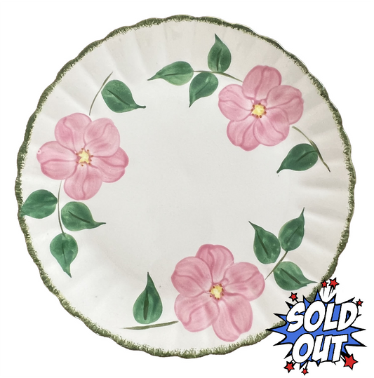 Prairie Rose Round Floral Serving Plate 11.5 in by Blue Ridge Southern Potteries