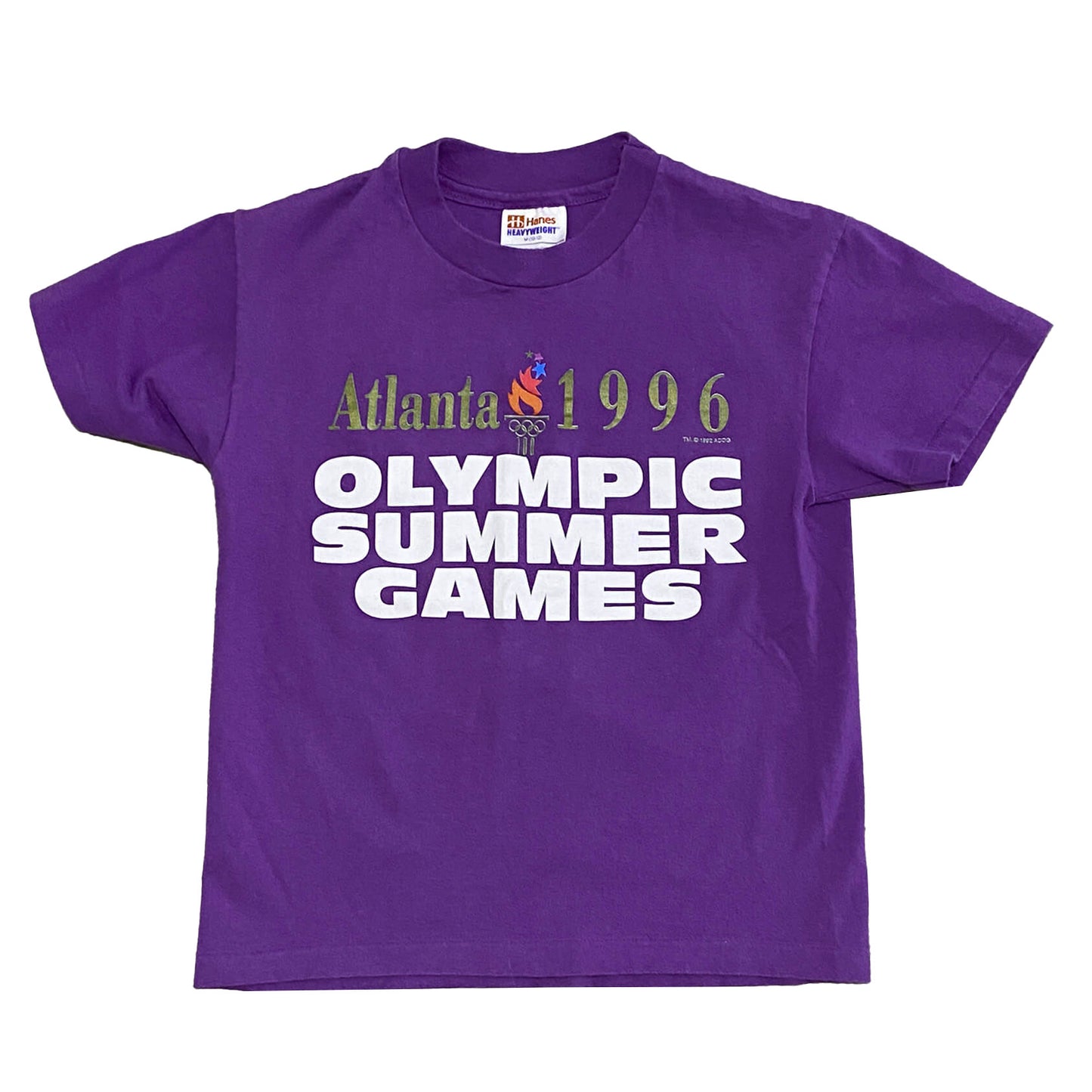 Purple-T-Shirt-1996-Atlanta-Summer-Olympics-Sports-Collectible. Front-view.