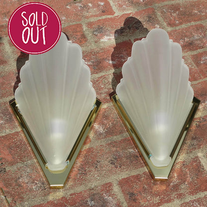 1930s Quoizel Frosted Wall Sconces - Art Deco