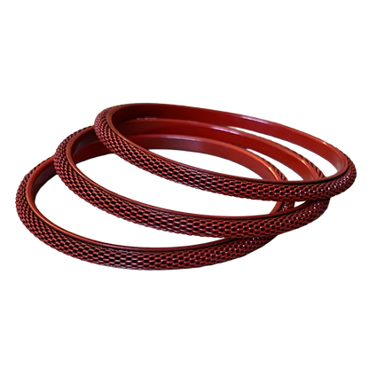 Red-Mesh-Bangle-Bracelets, Set of 3
