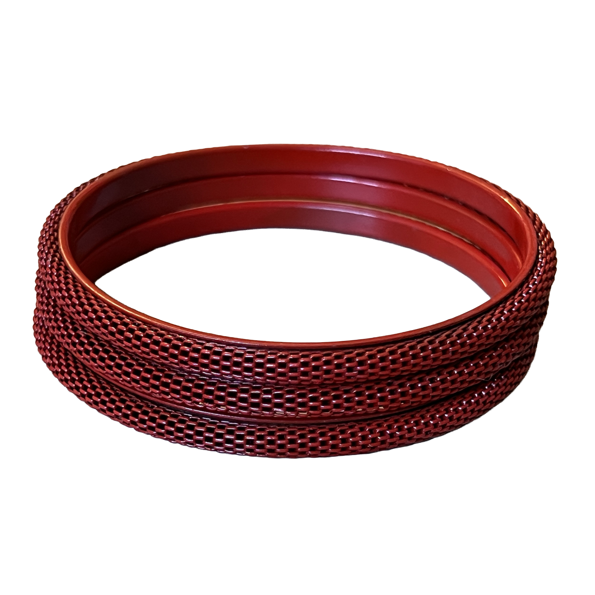 Red-Mesh-Bangle-Braclets-Stacked
