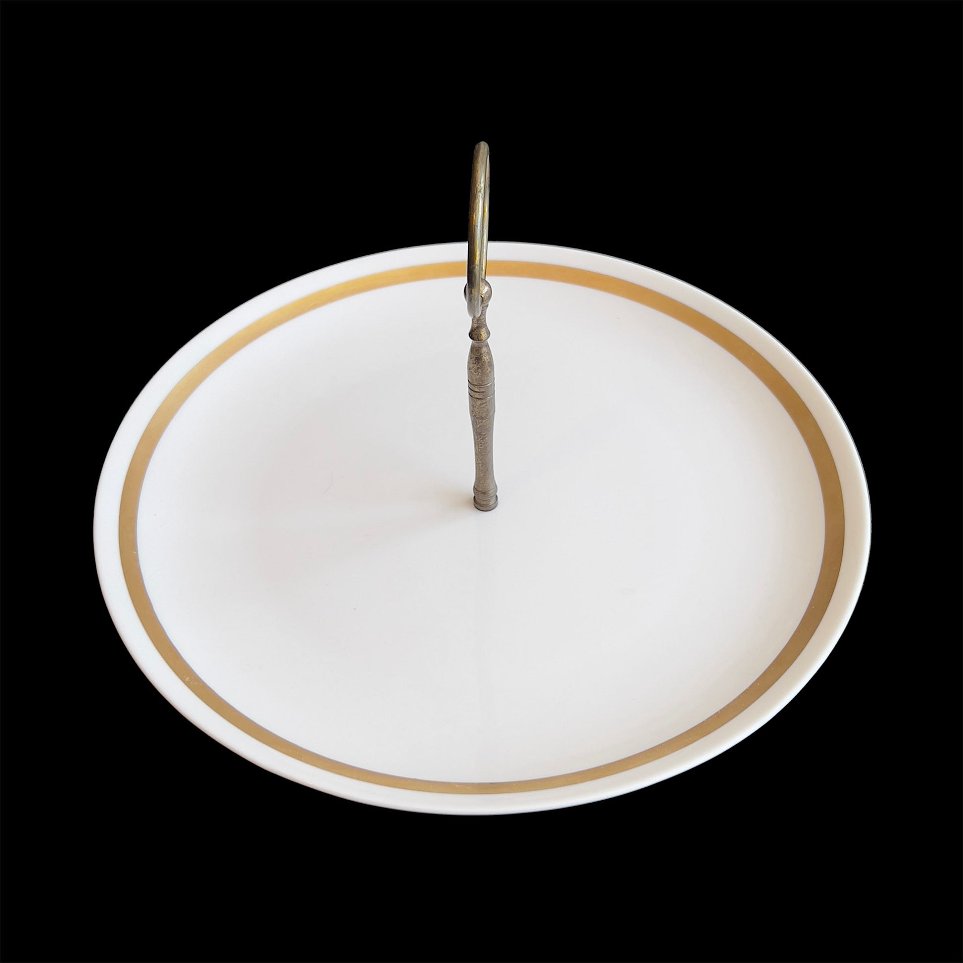 Royal-Jackson-White-Handled-Serving-Plate_-Gold-Trim.-Shop-eBargainsAndDeals..com