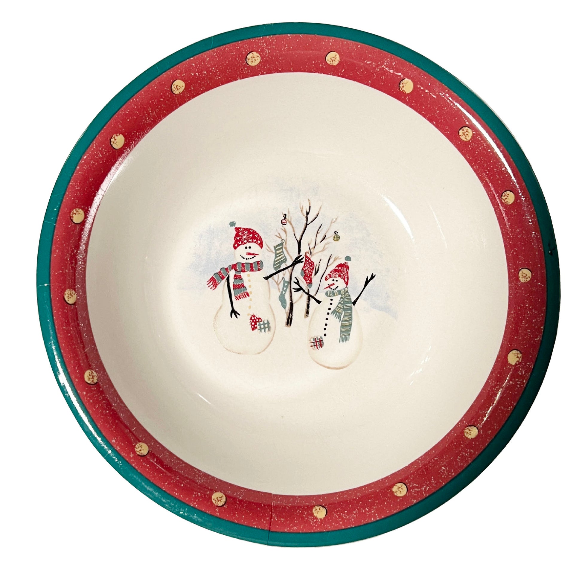 Royal-Seasons-Snowmen-Stoneware-Serving-Bowl.- 10-inch