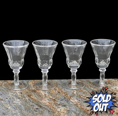 Clear Crystal Glass Stemmed Liqueur Glasses