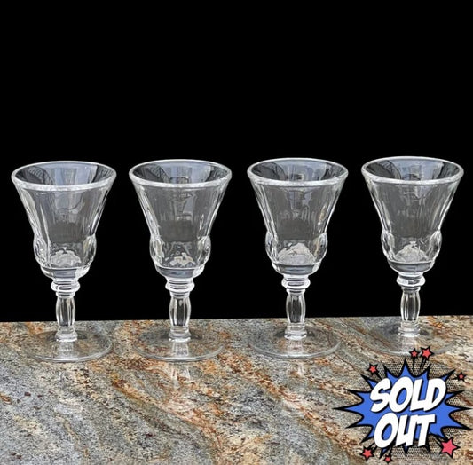 Clear Crystal Glass Stemmed Liqueur Glasses