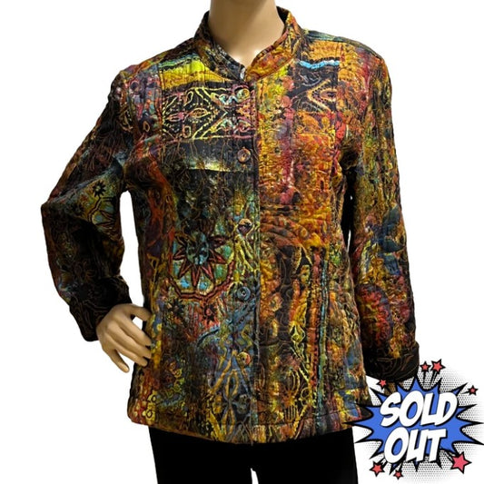 Chadwicks Abstract Multi-Color Reversible Lightweight Quilted Jacket - 16