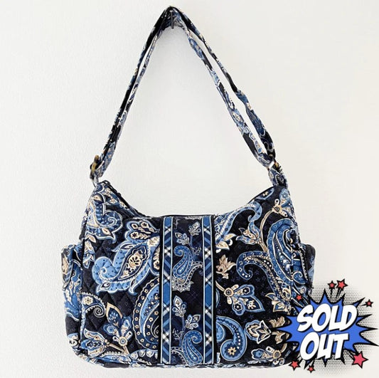 Vera Bradley Windsor Navy Paisley Quilted Crossbody Bag