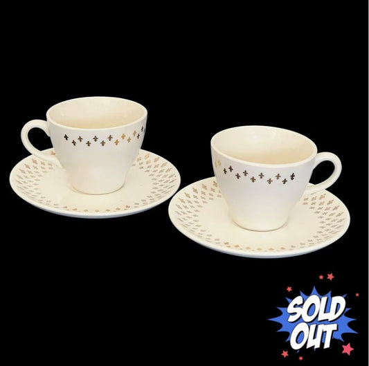 SCIO Golden Wheat Fleur-de-Lis China Cup and Saucer Set