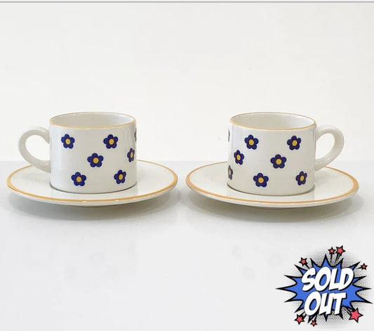 Pagnossin Cappuccino Demitasse Cups and Saucers