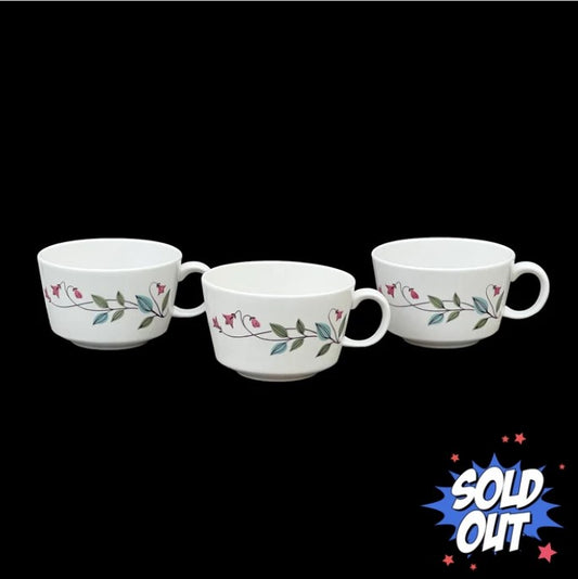 Franciscan Winsome Ceramic Floral Snack Cups, Coffee & Tea Cups - Rare
