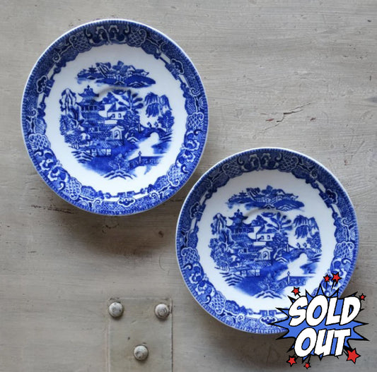Coalport 5 1/2" Blue Willow Pattern China Saucers
