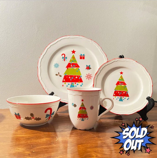 SOLECASA Christmas Tree Dinnerware Set