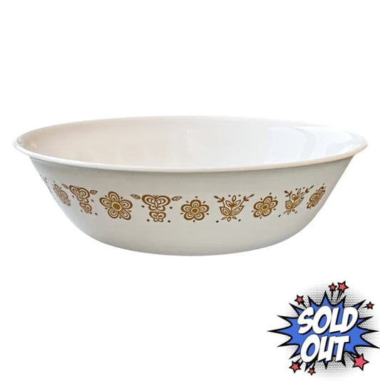 Corelle Gold Butterfly 8.5 in Round Serving Bowl by Corning