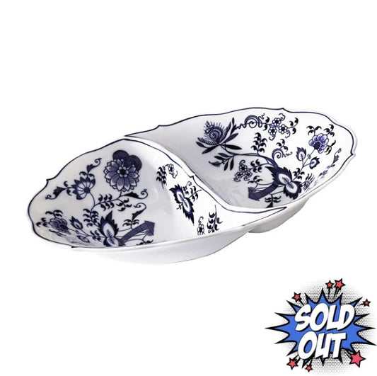 Vegetable Serving Bowl 11" Blue Danube Japan Oval Divided