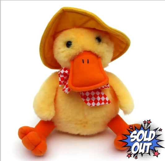 Avon Plush Yellow Quacking Duck Stuffed Animal Toy 9.5"