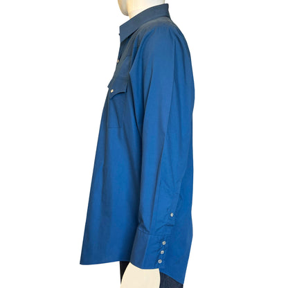 Sheplers-Blue-Long-Sleeve-Western-Shirt.-Side-view.-Shop-eBargainsAndDeals.com