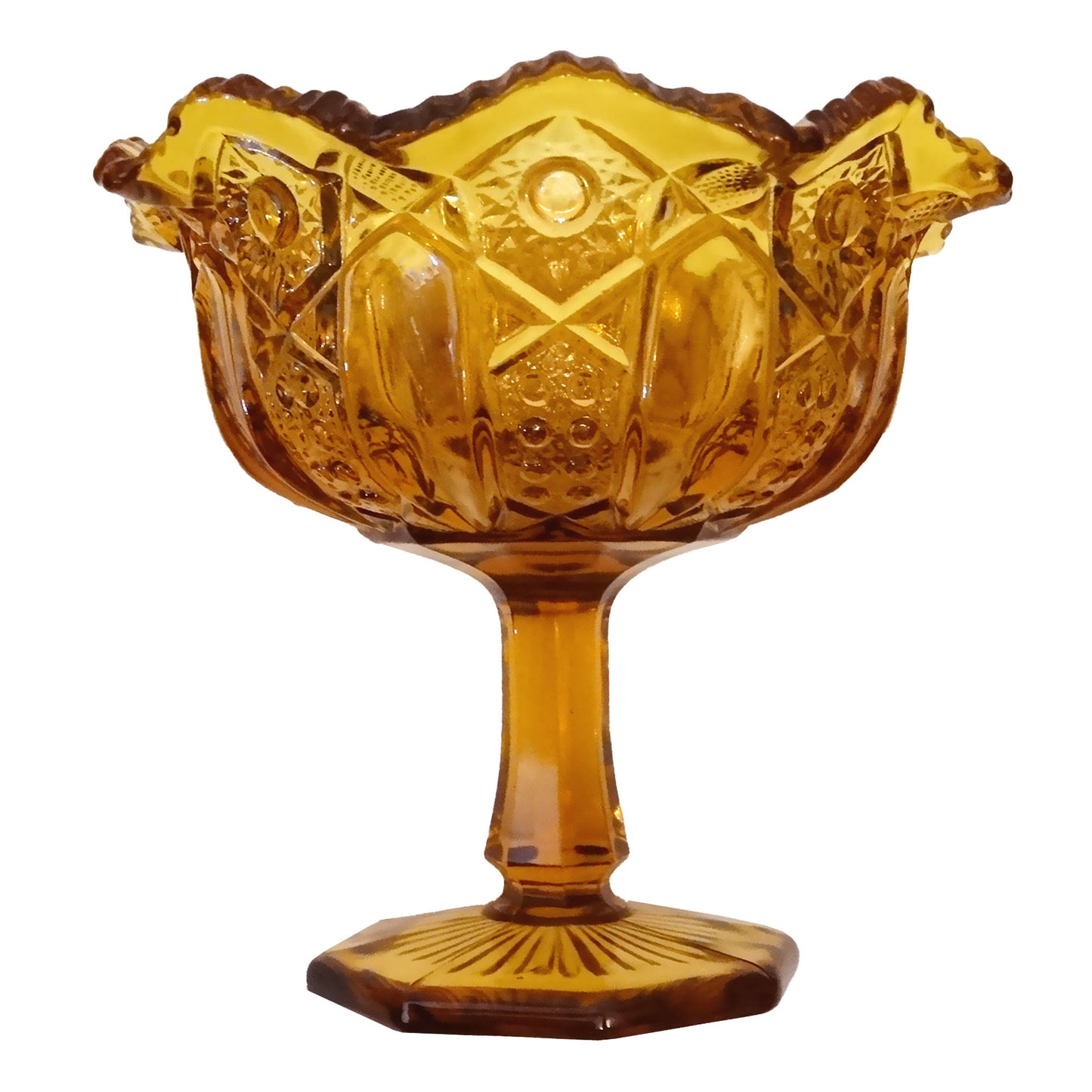 Smith-Glass-Amber-Glass-Pedestal-Bowl.-Shop-eBargainsAndDeals.com.